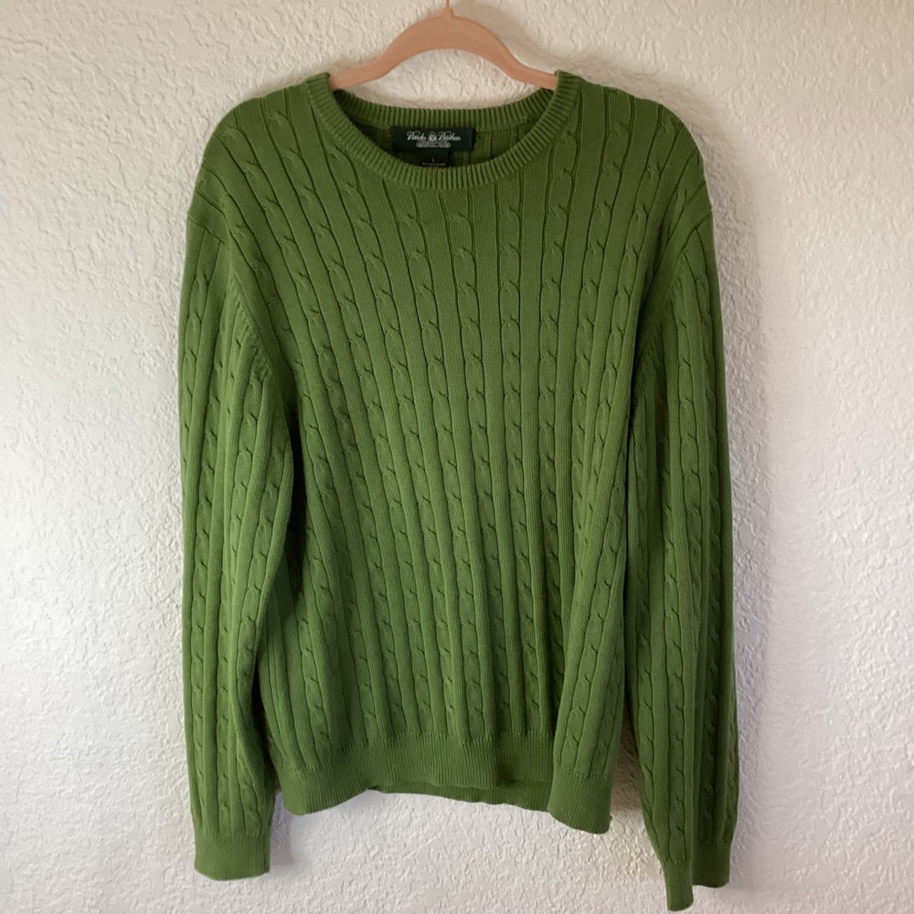 Brooks brothers  country club men’s Green Cable Knit Sweater large